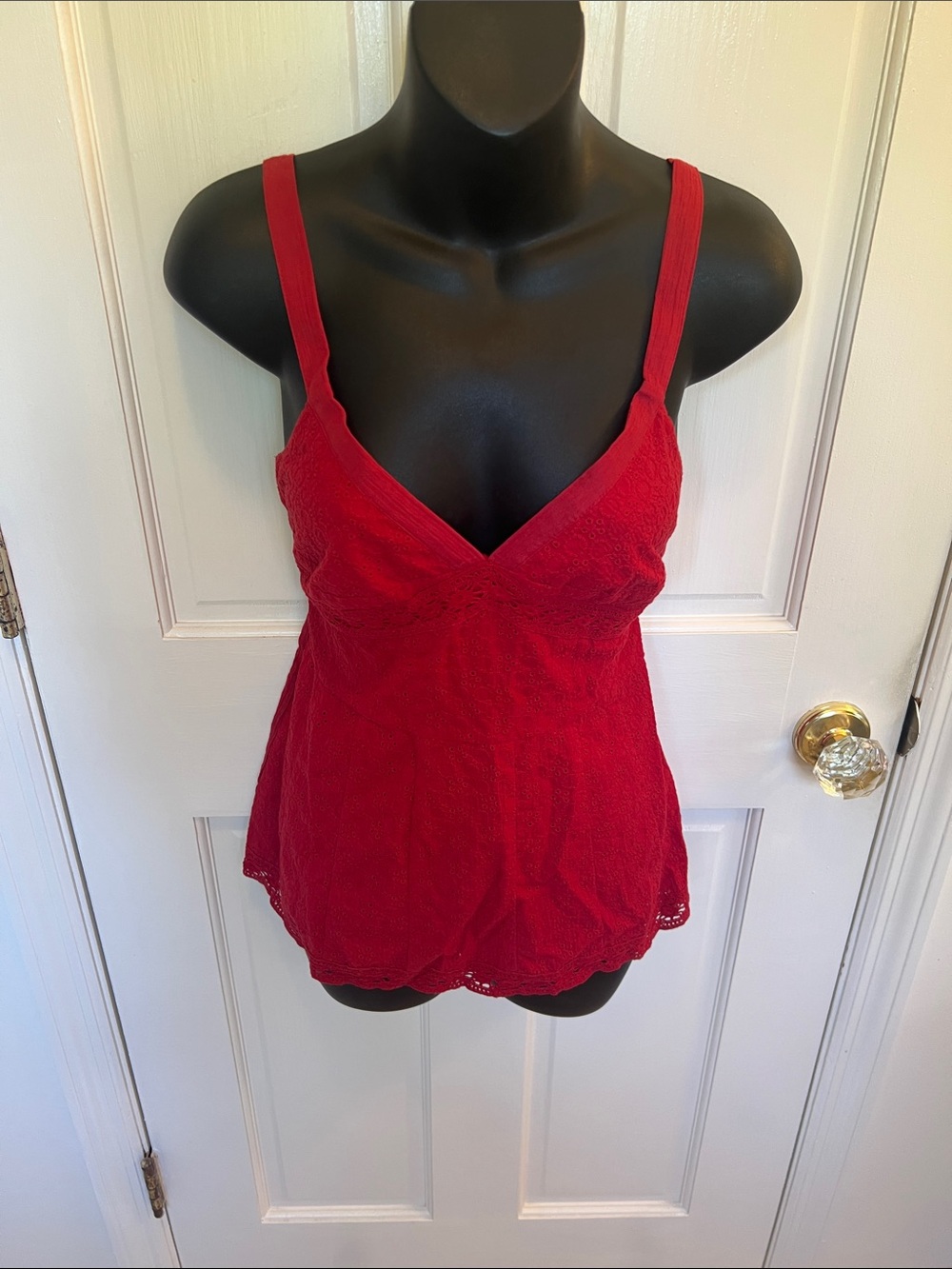 MICHAEL Michael Kors Red Eyelet Lace Cami, Size 4